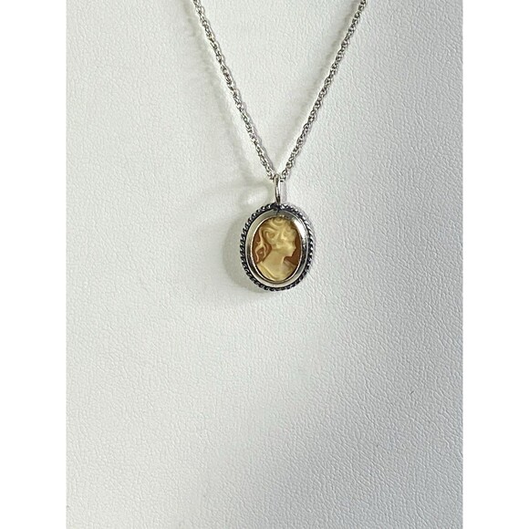 Vintage Sterling Silver 925 Cameo Pendant - Picture 1 of 9